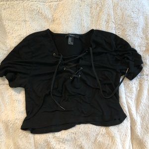 Lace up crop top